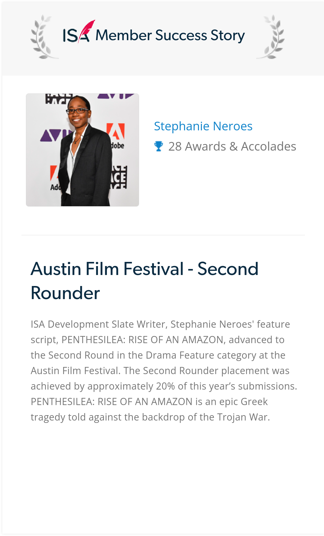 Austin Film Festival Second Rounder...
